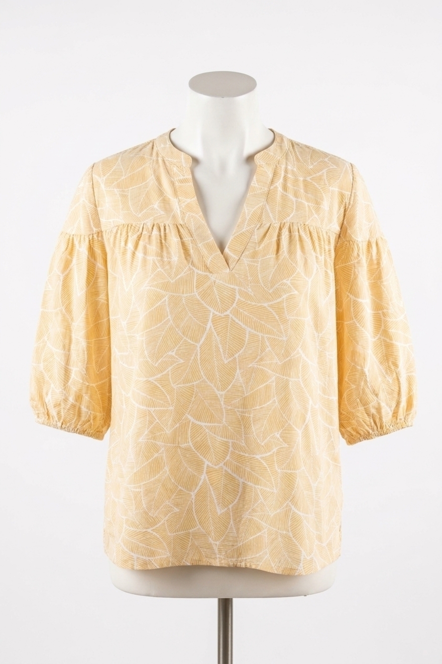 NEW PINCH amelia quarter sleeve print blouse in light yellow